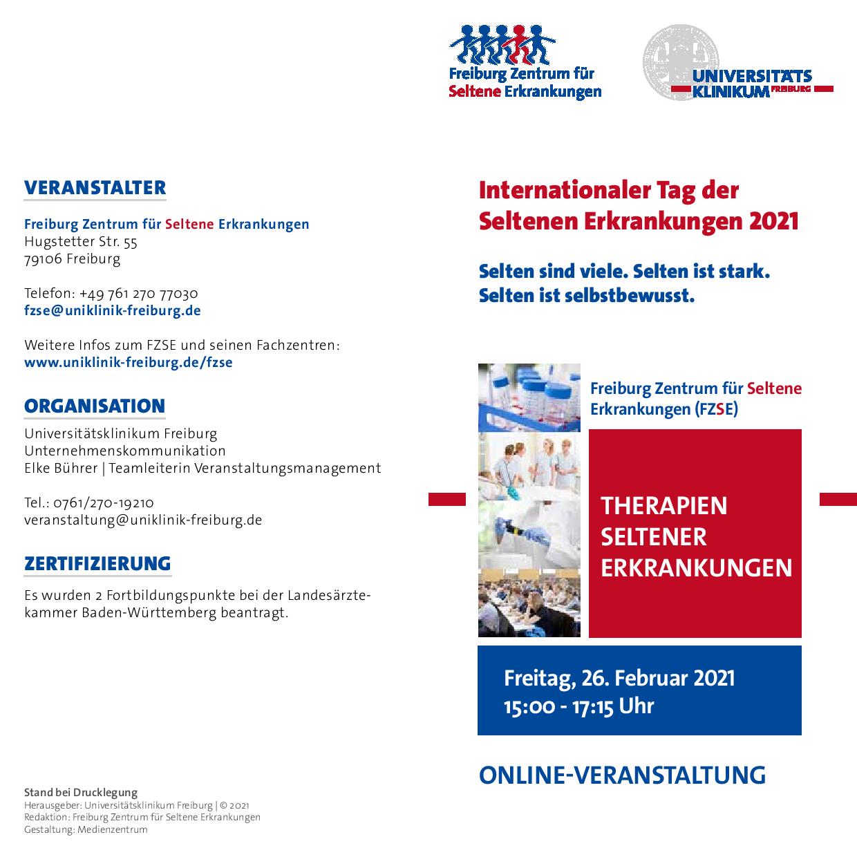 Rare Disease Day Freiburg Webinar 26 February 2021 MetabERN